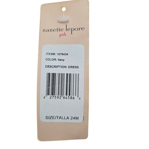 Nanette Lapore Girls Navy Blue Gold Roses Special Occation Dress 24 Months NWT - Picture 3 of 5